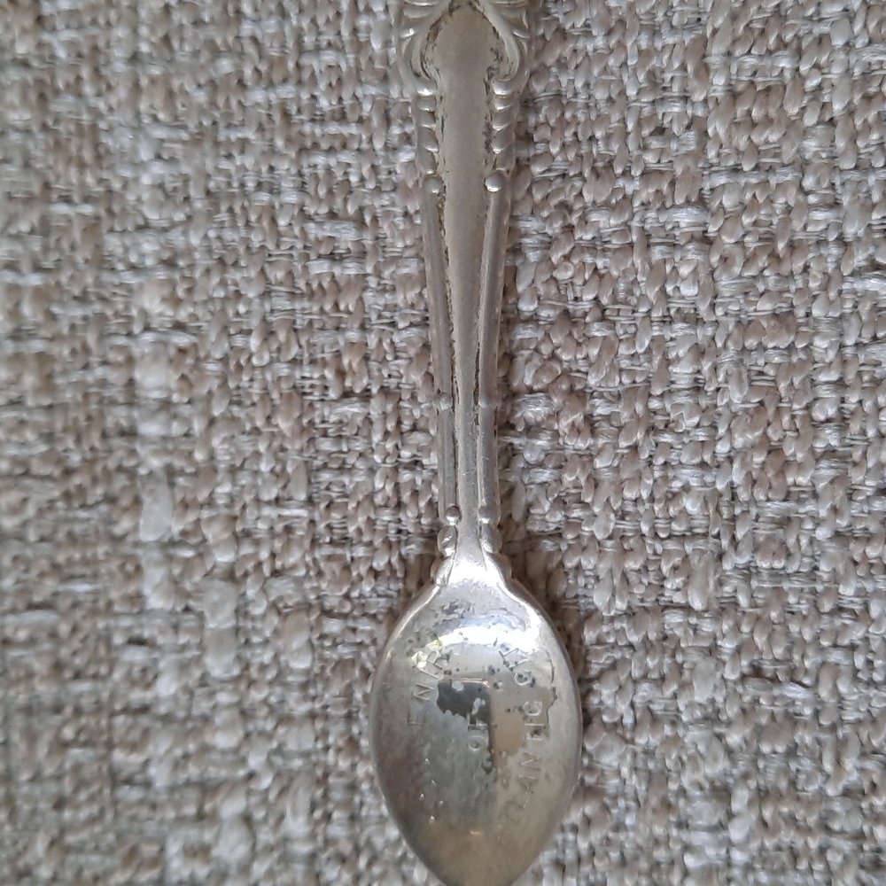 Antique sterling mini Atlantic City spoon brooch